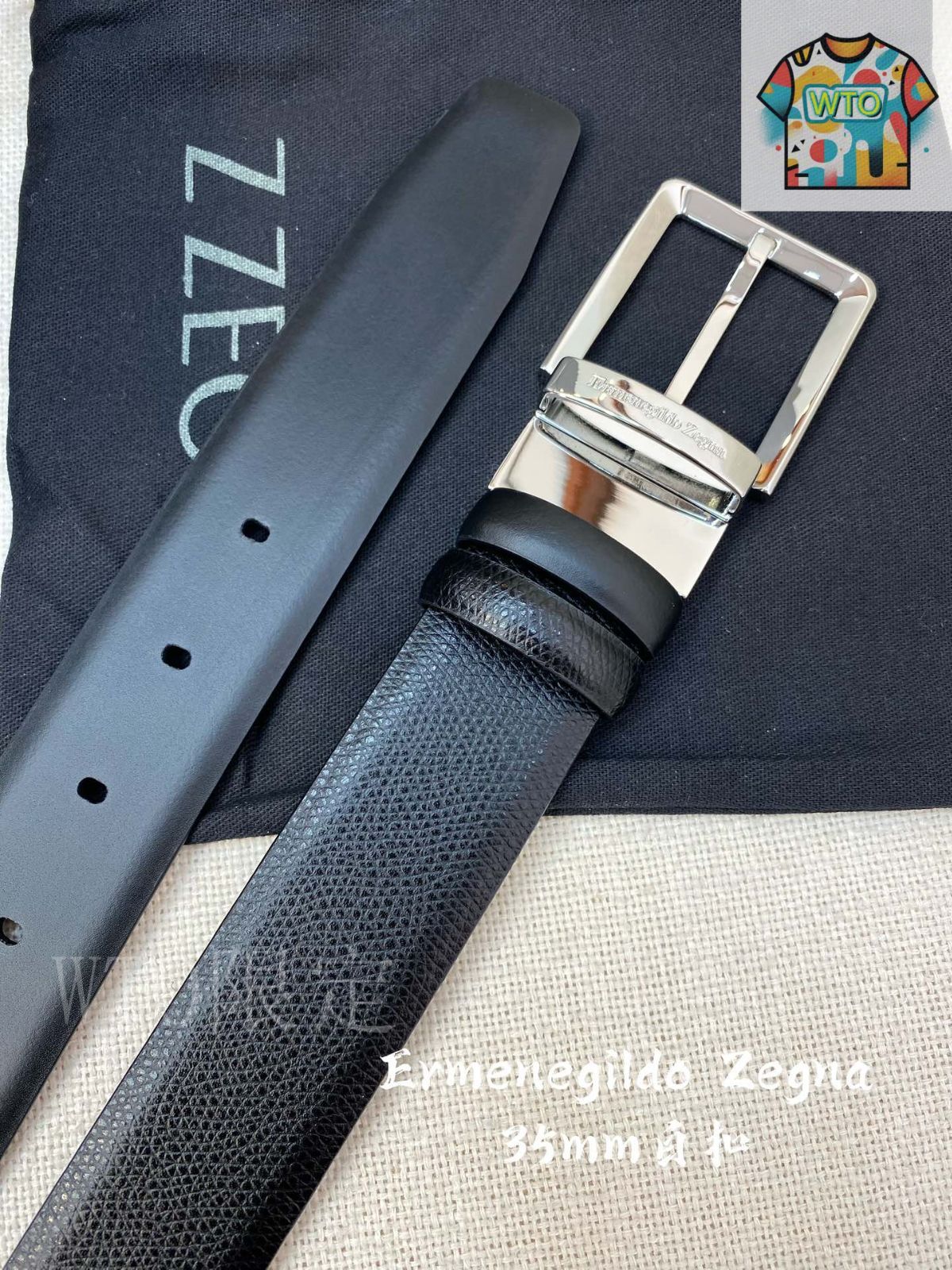 今日 Zegna メンズ 35MM レザーベルト