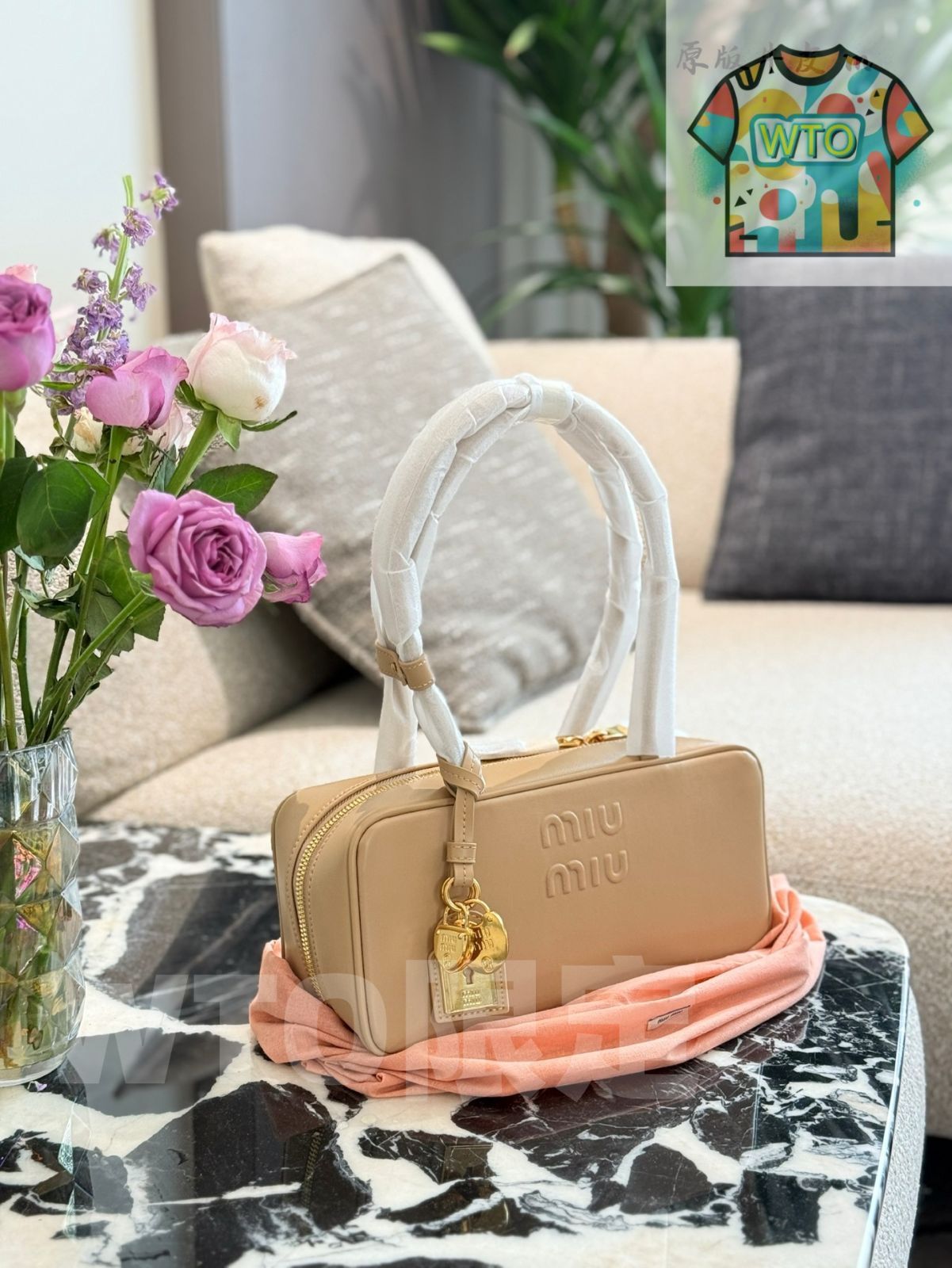 MIU ロングハンドル ボウリングバッグ - 3 展開 ブラック ブラウン ヘザーウッド