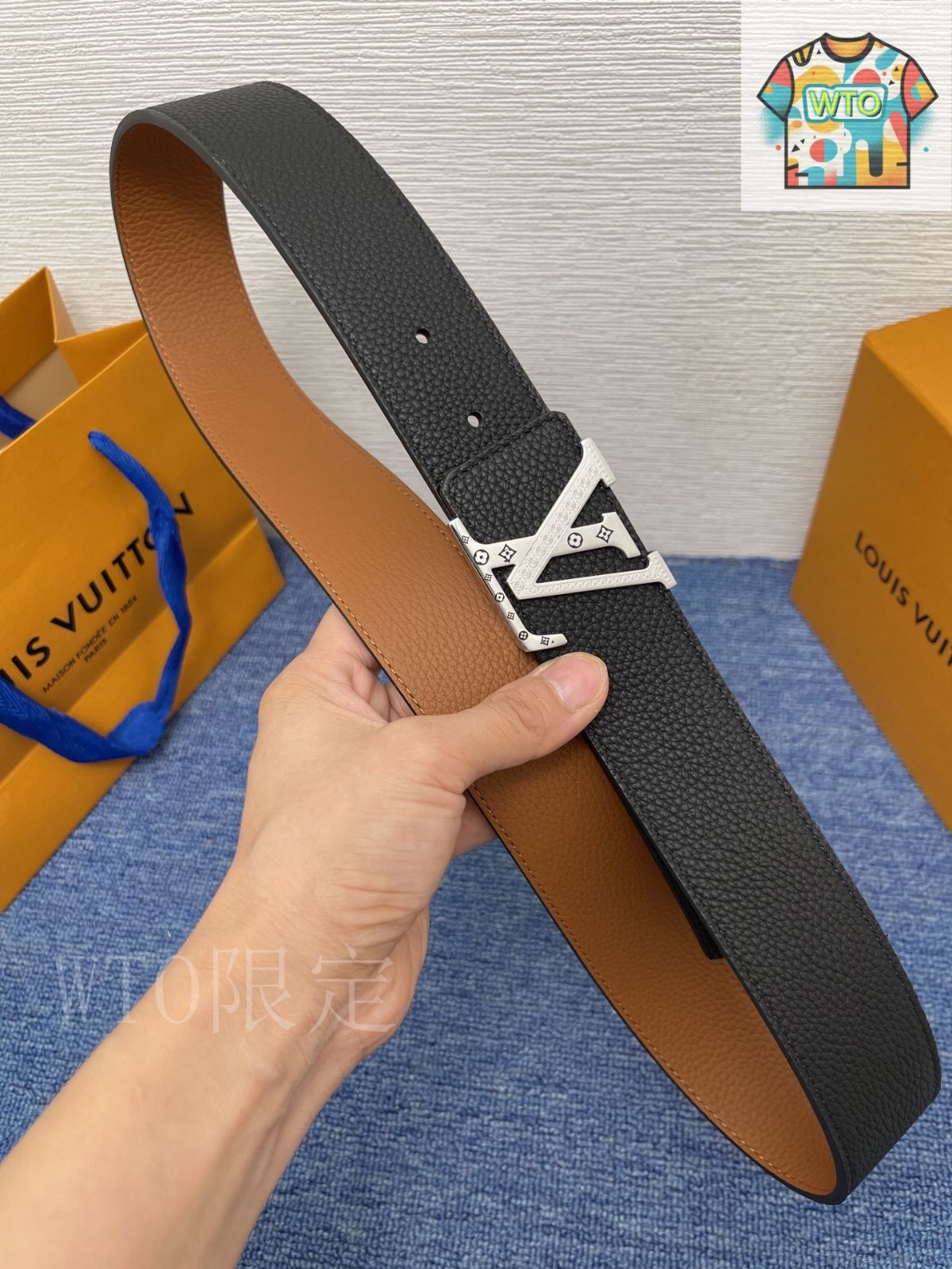 今日 LV Monogram 4.0cm バックル付きベルト