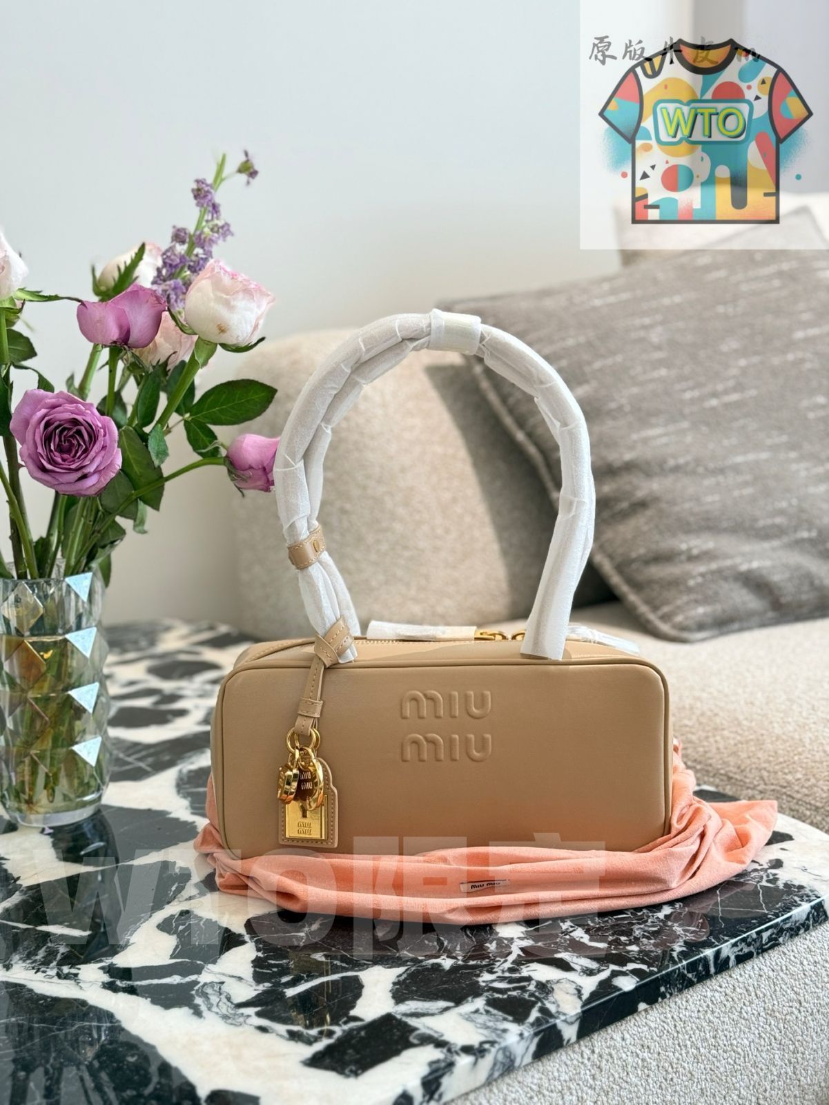 MIU ロングハンドル ボウリングバッグ - 3 展開 ブラック ブラウン ヘザーウッド -WTO輸入-BST 92