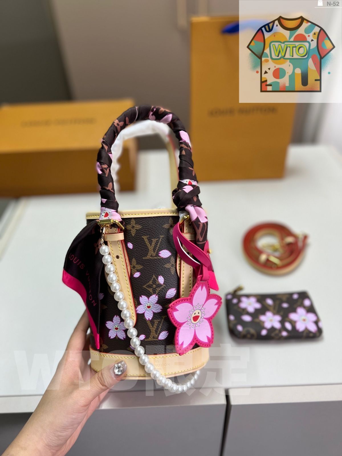  LOUIS VUITTON × 村上隆 サクラ バケットバッグ -WTO輸入-WYN 14 ハンドバッグ バッグ