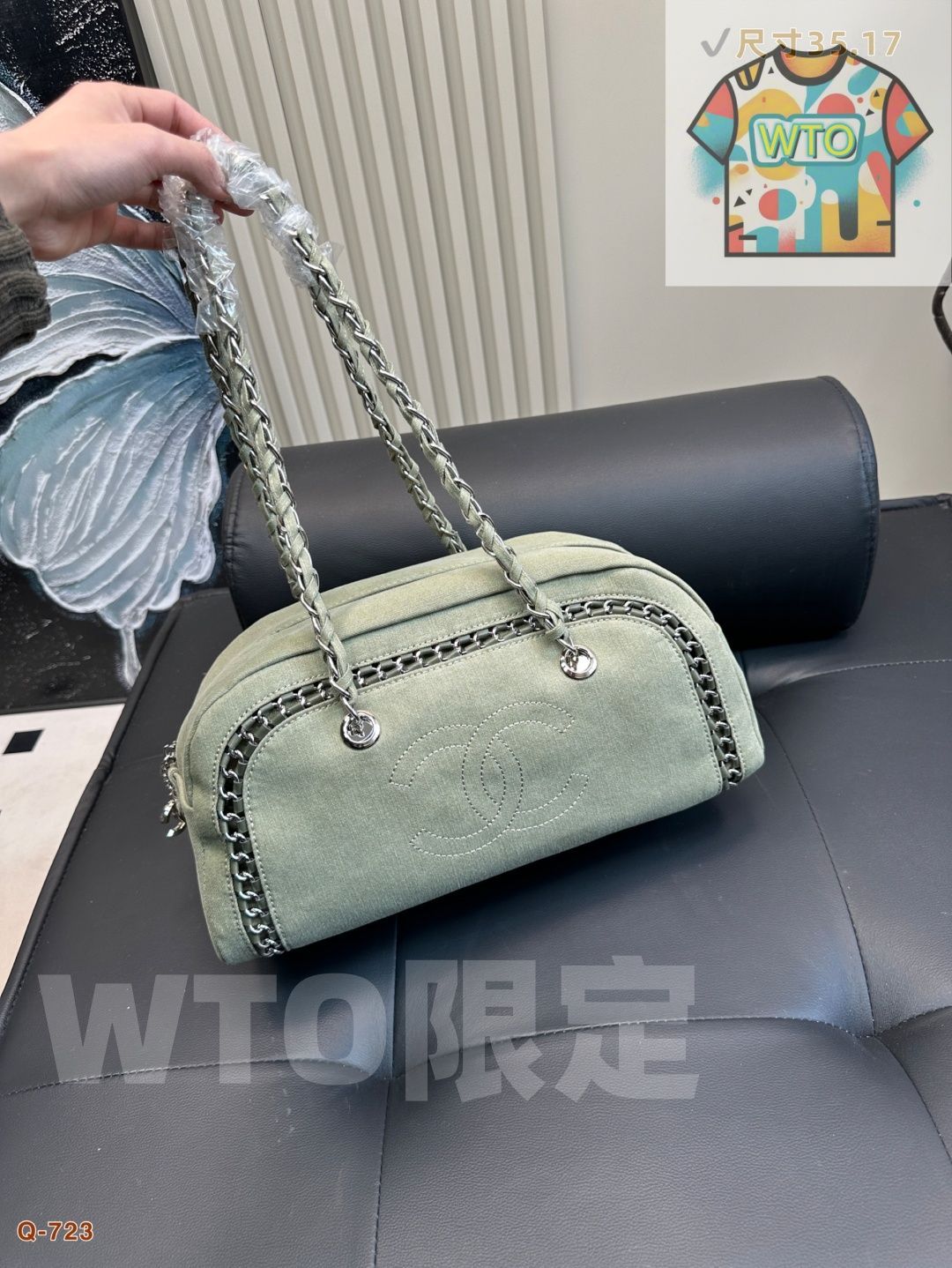 CHANEL ヴィンテージ ボウリングバッグ - デニム -WTO輸入-JHF 88