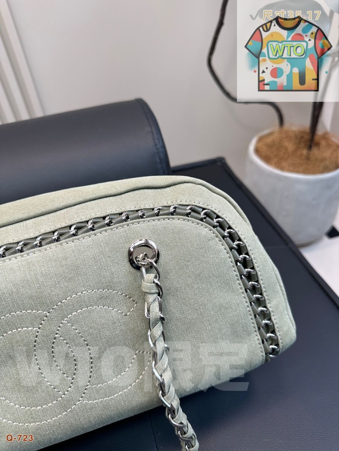  CHANEL ヴィンテージ ボウリングバッグ - デニム -WTO輸入-JHF 88 ハンドバッグ バッグ