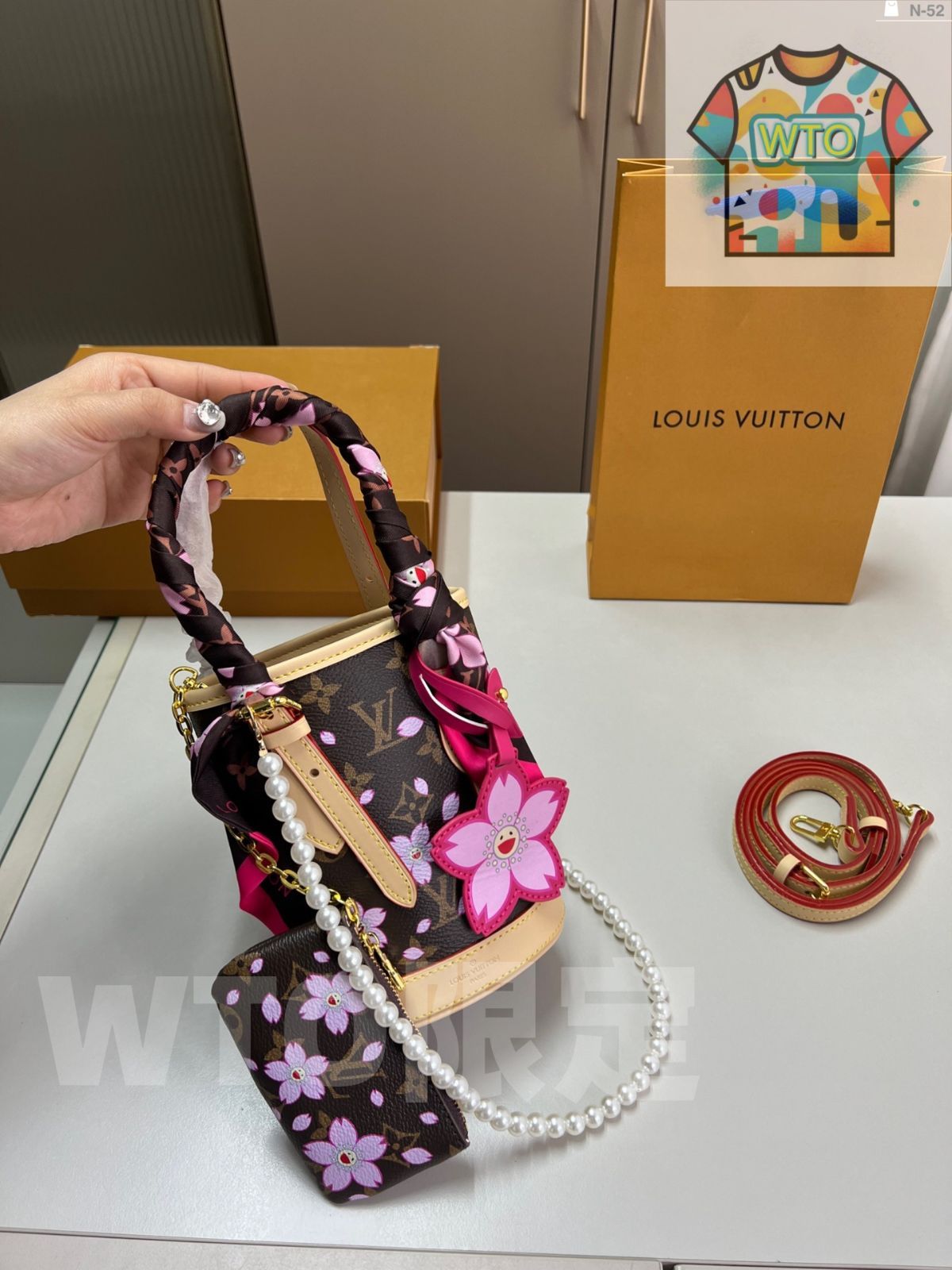 LOUIS VUITTON 村上隆 サクラ バケットバッグ 13 17 cm WTO輸入 HFQ 36