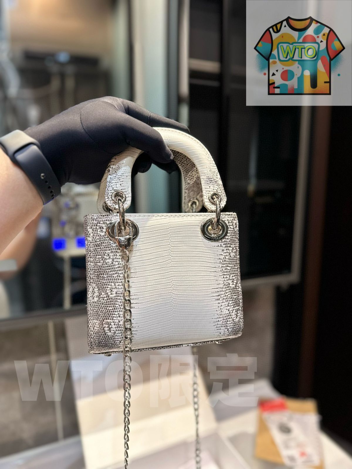 DIOR ヒマラヤ レディディオール 3ゴールド - 18 cm ダイヤモンドハードウェア -WT 0輸入 レースデザイン 暗所対応