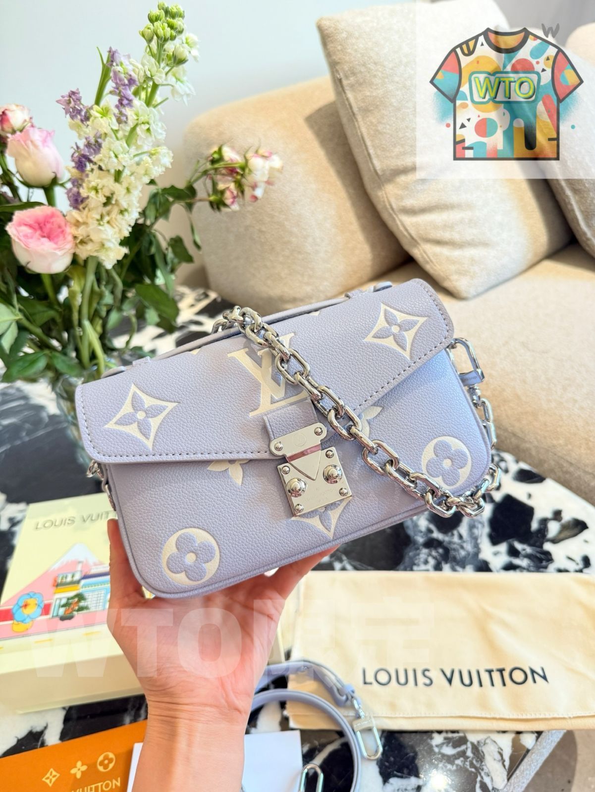  LOUIS VUITTON パステルパープル ポシェット メッサジェ ハンドバッグ バッグ