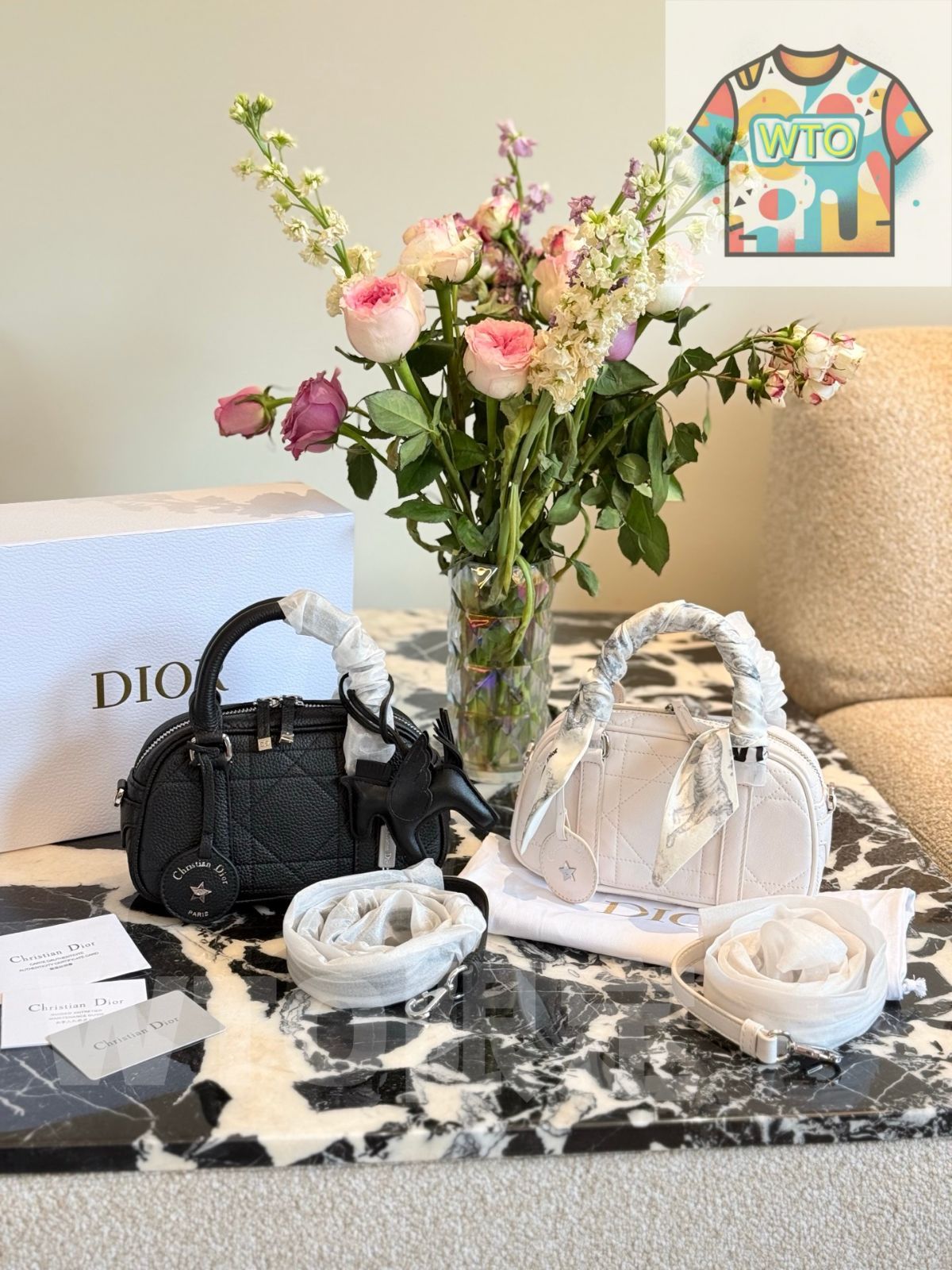 DIOR 春夏 D Vibe East West ミニバッグ ブルーオブリーク WTO輸入 NFI 24