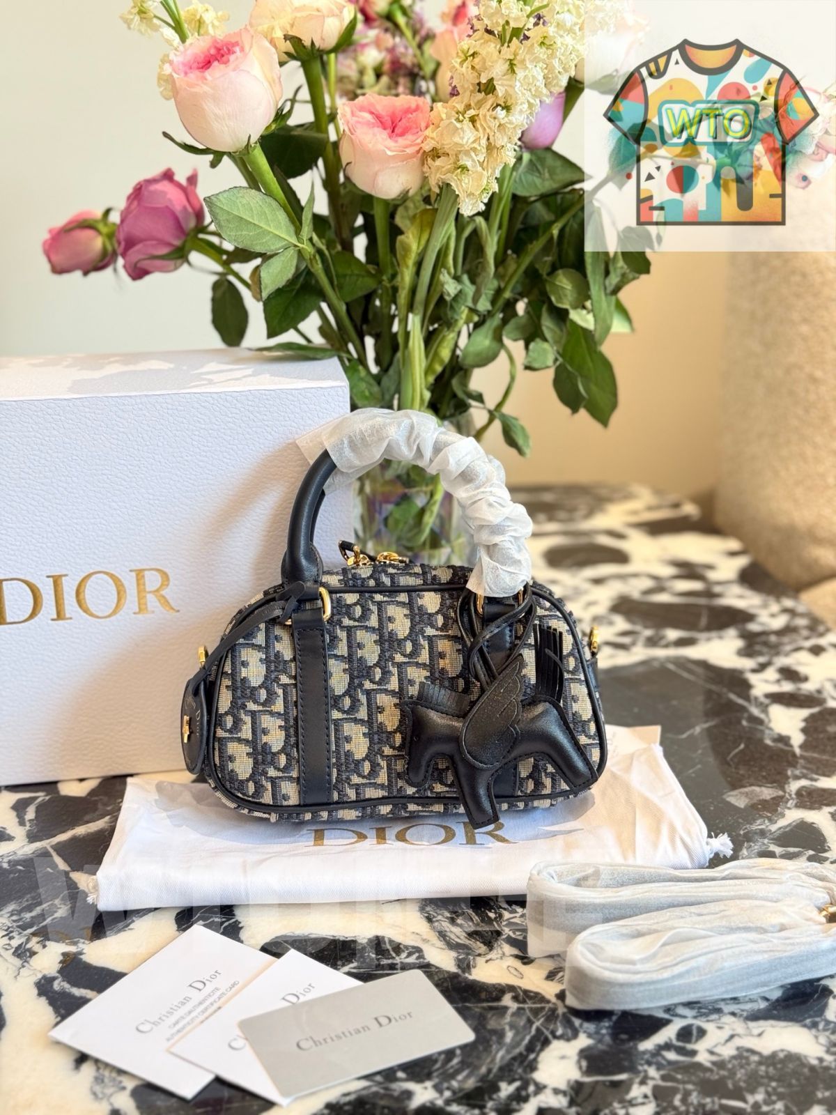 DIOR 春夏 D Vibe East West ウルトラミニバッグ ブルーオブリーク WTO輸入 DUG 51