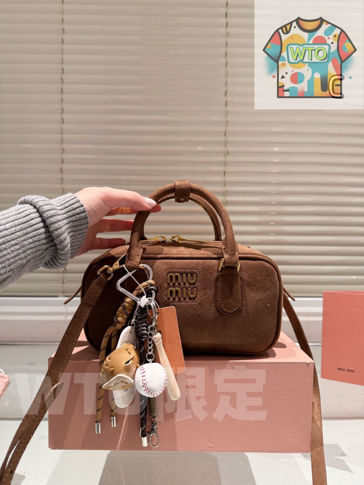  MIU スエード カメラバッグ -WTO輸入-AJL 48 ハンドバッグ バッグ