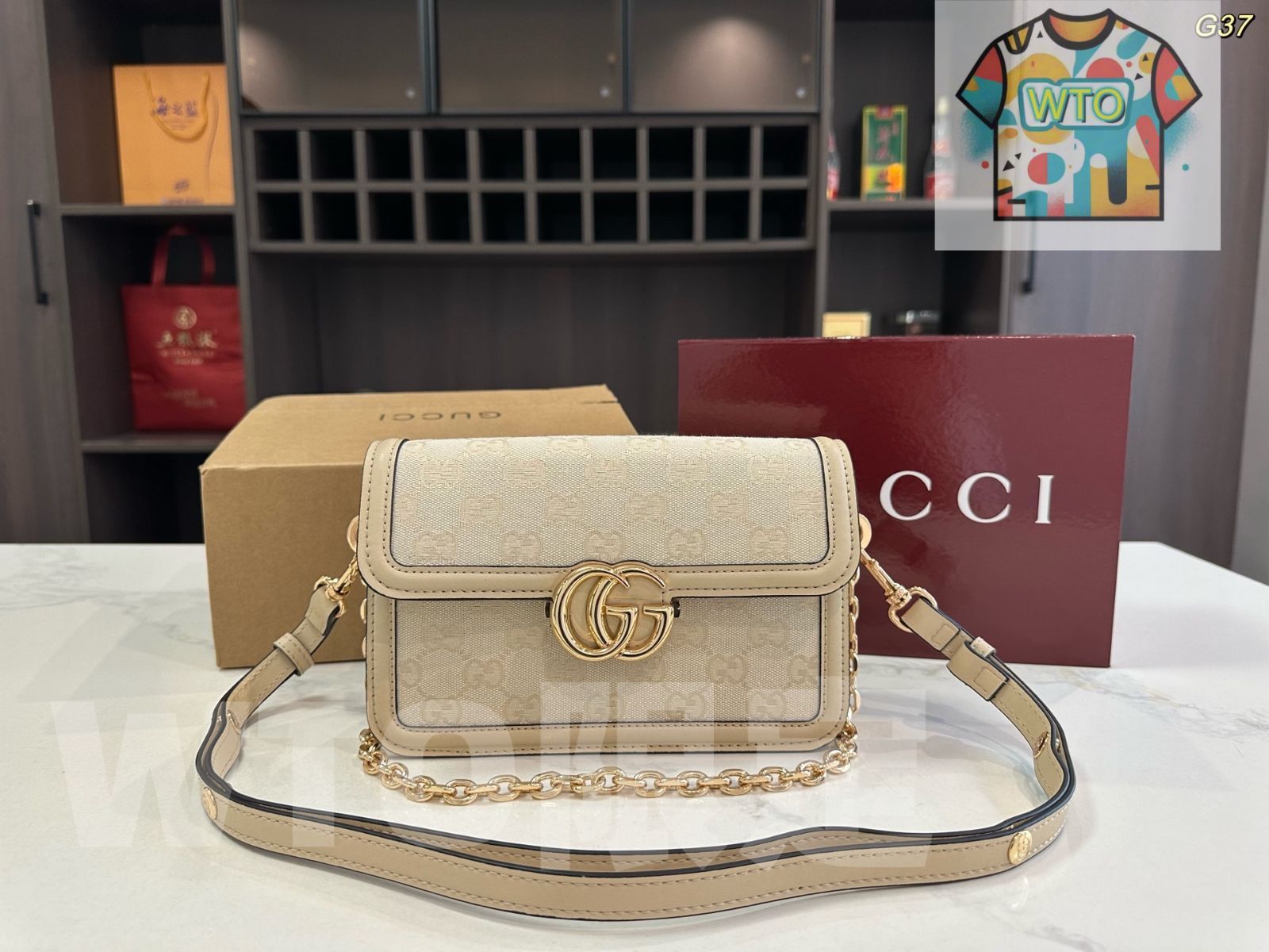 GUCCI GGマーモント スクエアミニバッグ 2025 SS -WTO輸入-PBJ 45
