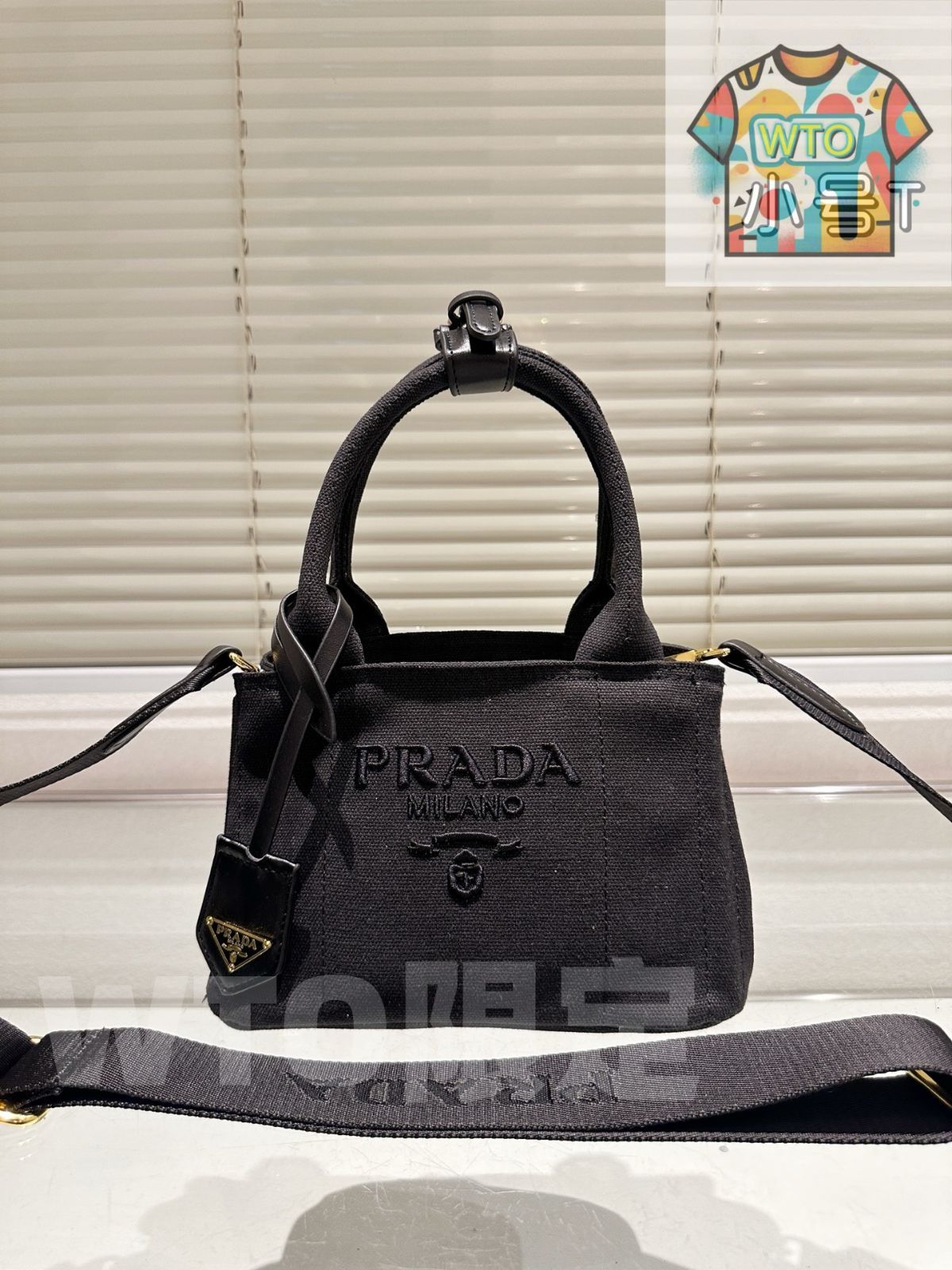 PRADA 夏 トートバッグ オリジナルキャンバス 22 14 cm WT 0輸入