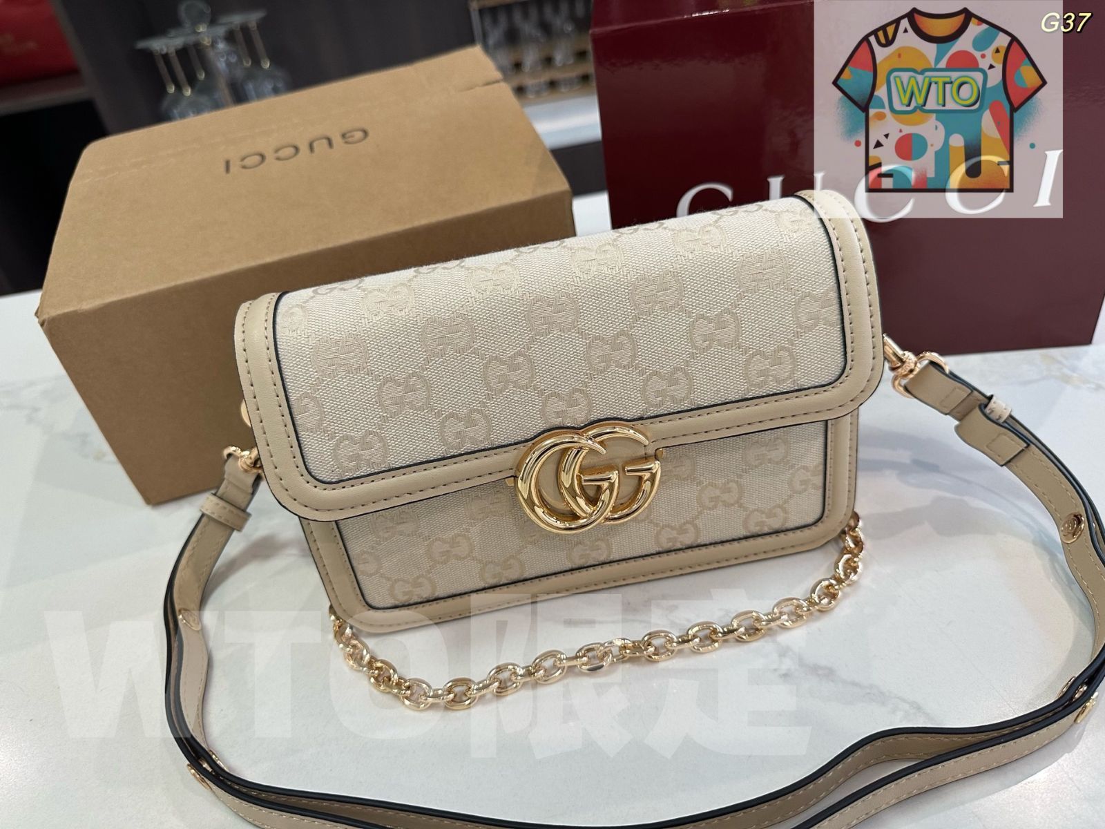 GUCCI GGマーモント スクエアミニバッグ 2025 SS -WTO輸入-PBJ 45