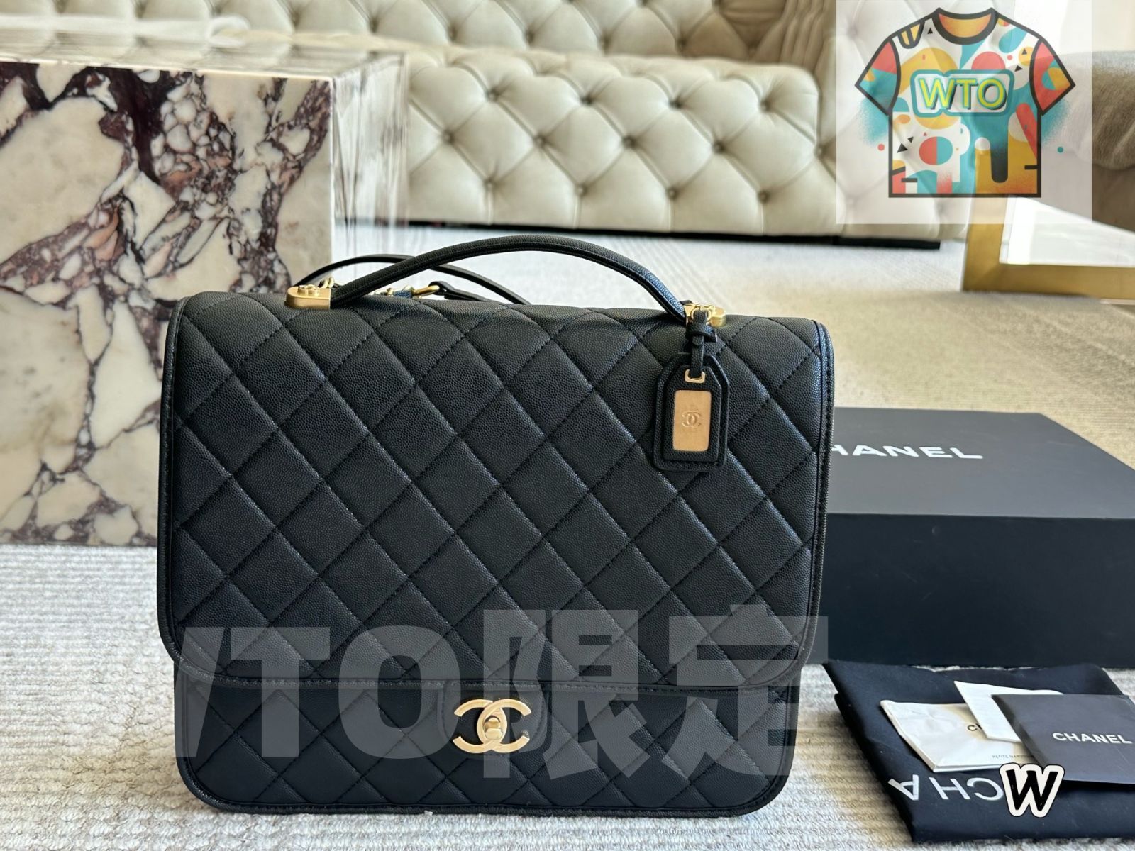 CHANEL 22 K キャビアスキン バックパック 31 26 cm WTO輸入 URE 36