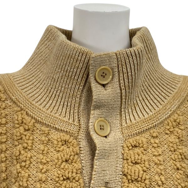 ブソル boussole ニットベスト ジレ ハイネック ノースリーブ ケーブル編み キャメル ウール混 1 S~M 7~9号 レディース S5X257