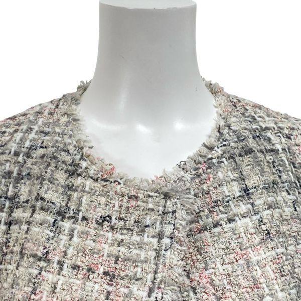 セオリー Theory ノー コート ツイード 長袖 フリンジ オープンスタイル グレー系 綿混 P XS~S 5~7号 レディース S5X243