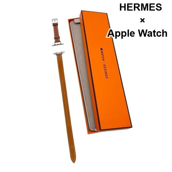 エルメス HERMES レザーストラップ バンド アップルウォッチ Apple Watch ドゥブルトゥール Double Tour ブラウン レザー S5X234