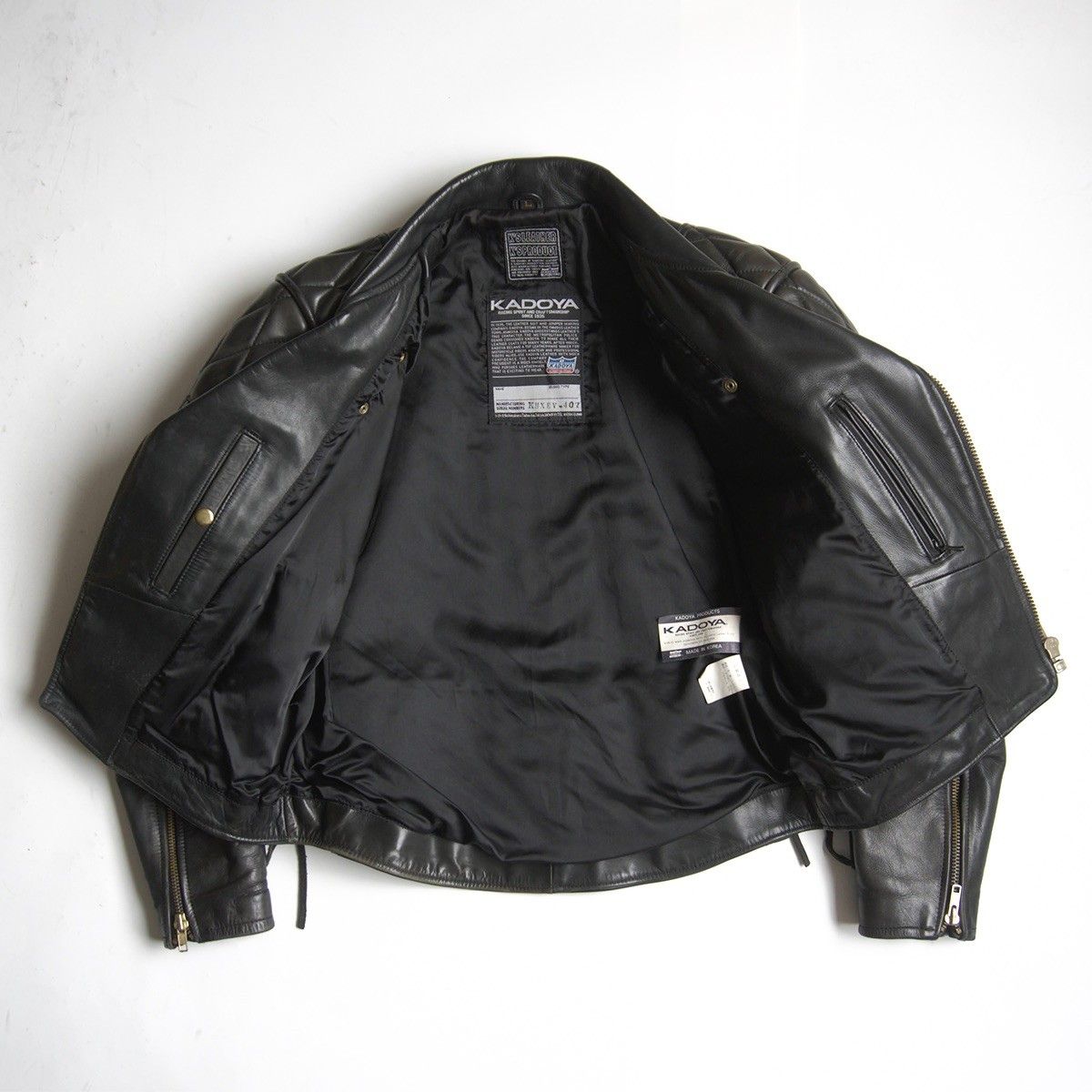 美品】KADOYA【EVO パデット ダブルライダースジャケット】L レザー