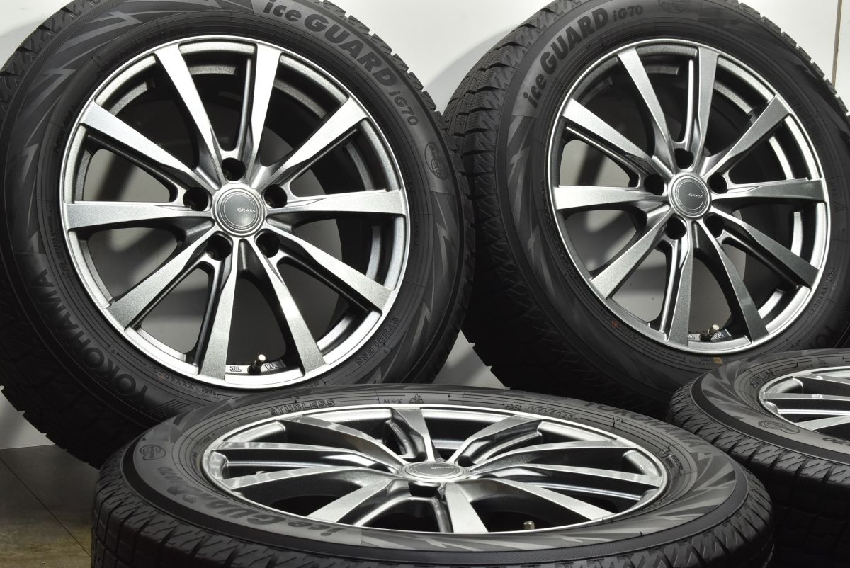 バリ溝 GRASS 17 in 7 J 38 PCD 114 3 ヨコハマ アイスガード iG 70 215 60 R アルファード カローラクロス エクストレイル 可