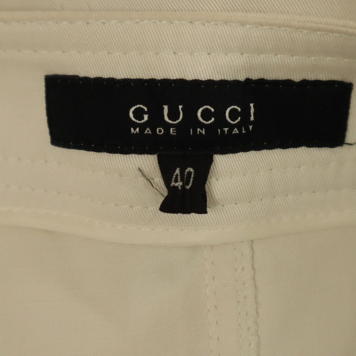 GUCCI グッチ イタリア製 ミモレ丈 タイトスカート 42 アイボリー  