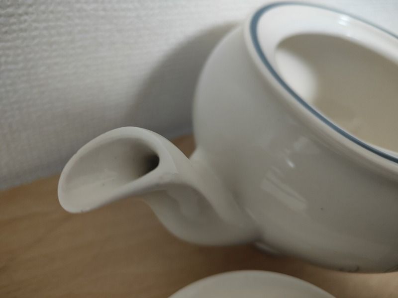 E02-20251112-01 Susie Cooper Blue Dahlia ティーポット イギリス ハンドペイント スージークーパー ブルーダリア ヴィンテージ