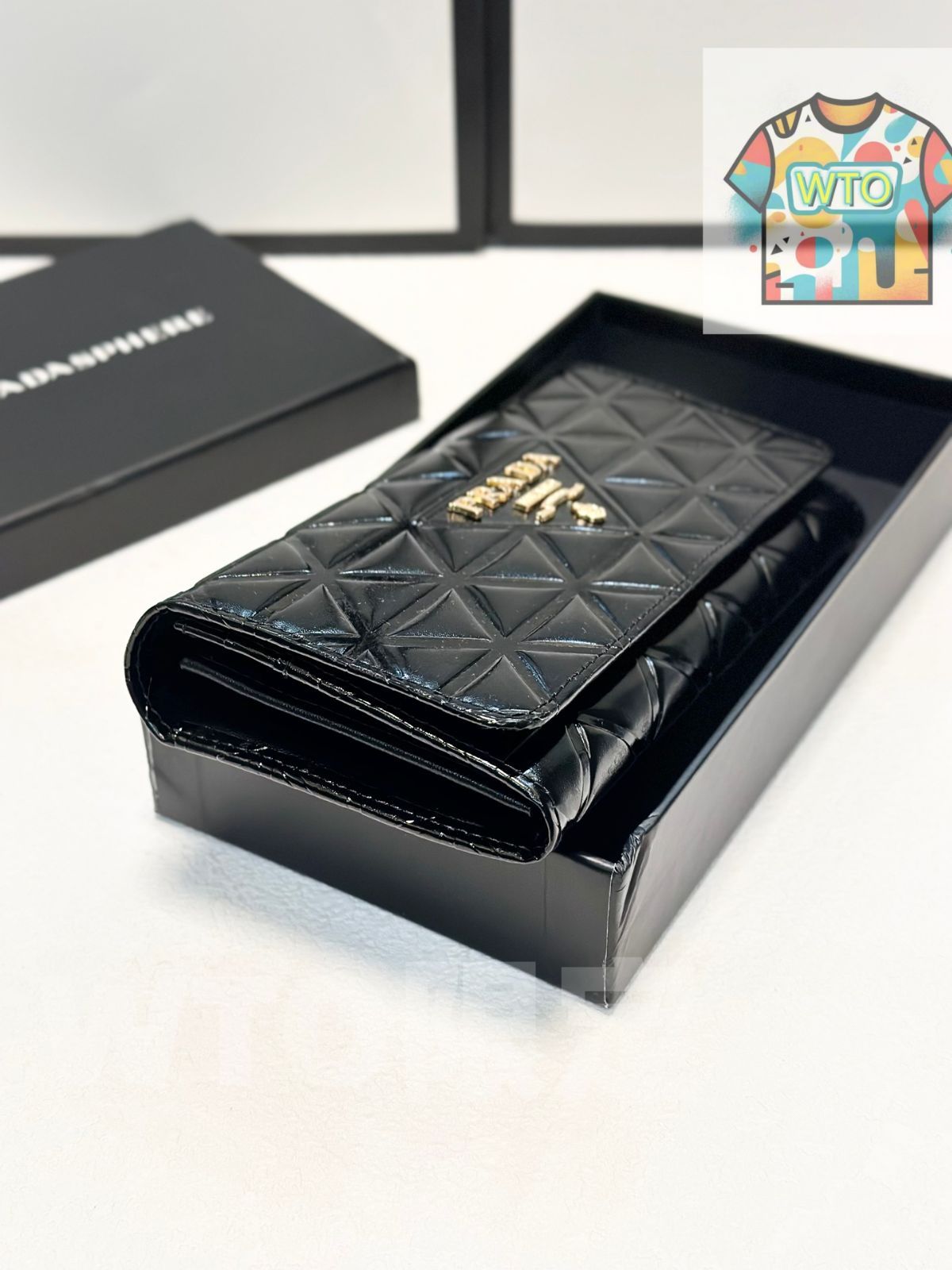 WTO通販 PRADA プラダ ブラック ツーフォール ウォレット 在庫 価格 -WTO輸入-HLA 90