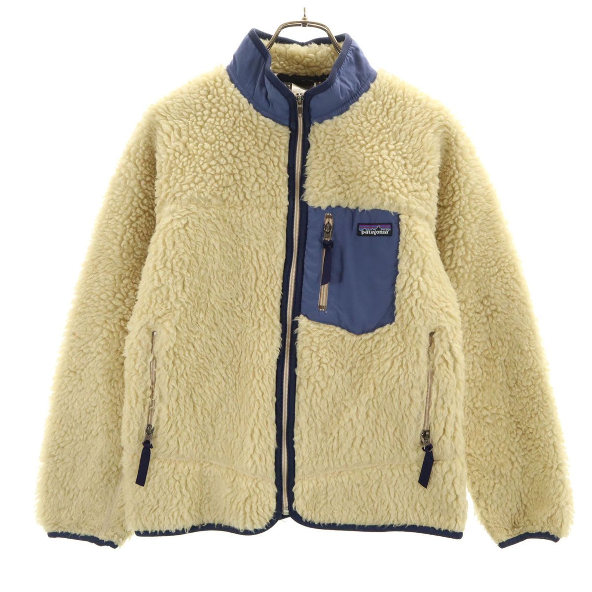 patagonia パタゴニア フリースジャケット XL 14 アイボリー系 65559 アウトドア キッズ 古着