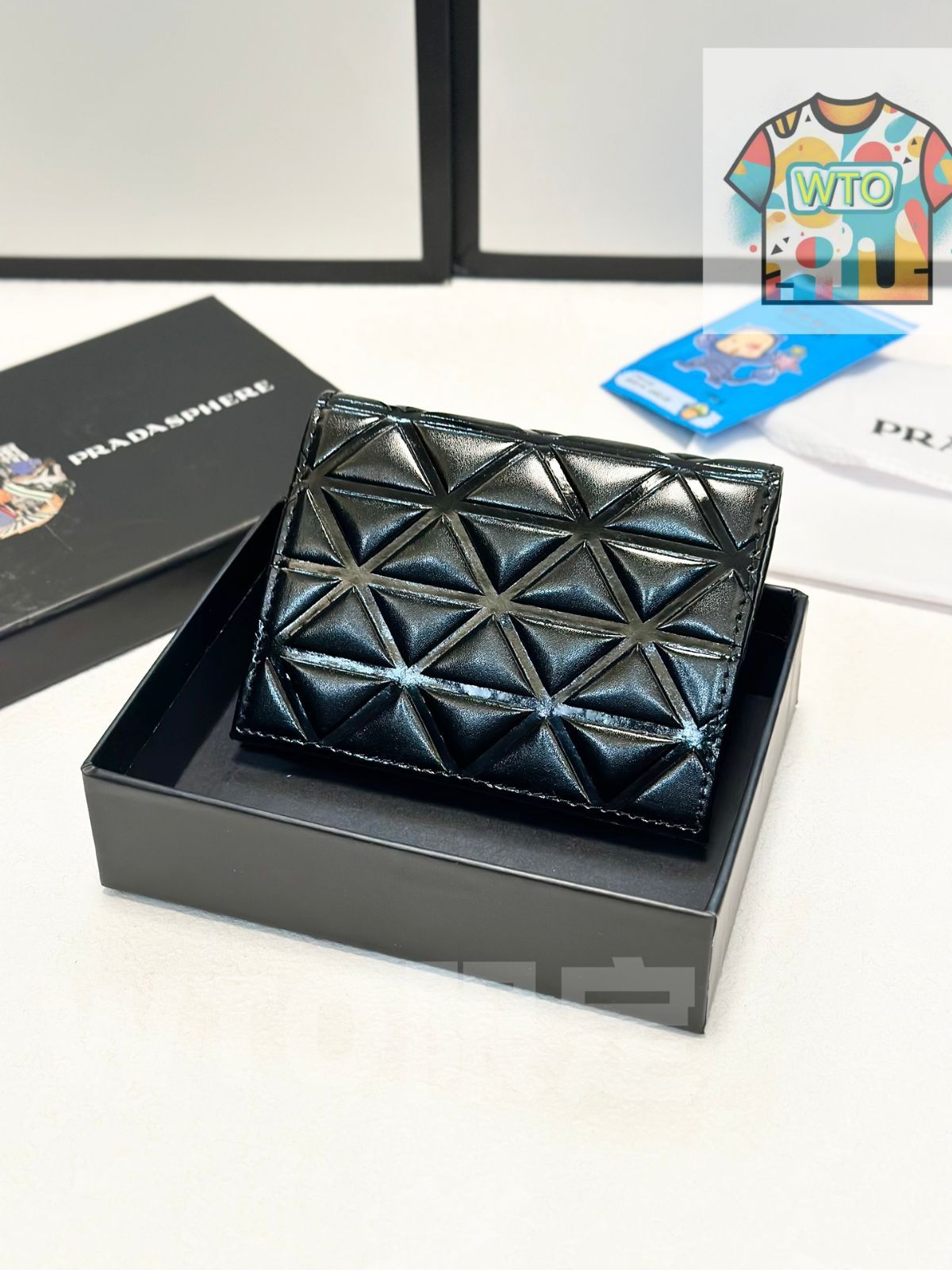WTO通販 PRADA プラダ ブラック ショート ウォレット兼用カードケース 在庫 価格 -WTO輸入-BEJ 98
