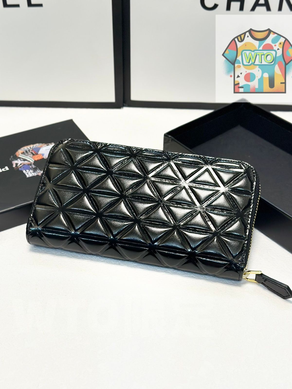 WTO通販 PRADA プラダ ブラック シングルジッパー クラッチ ウォレット 在庫 価格 -WTO輸入-AFF 78