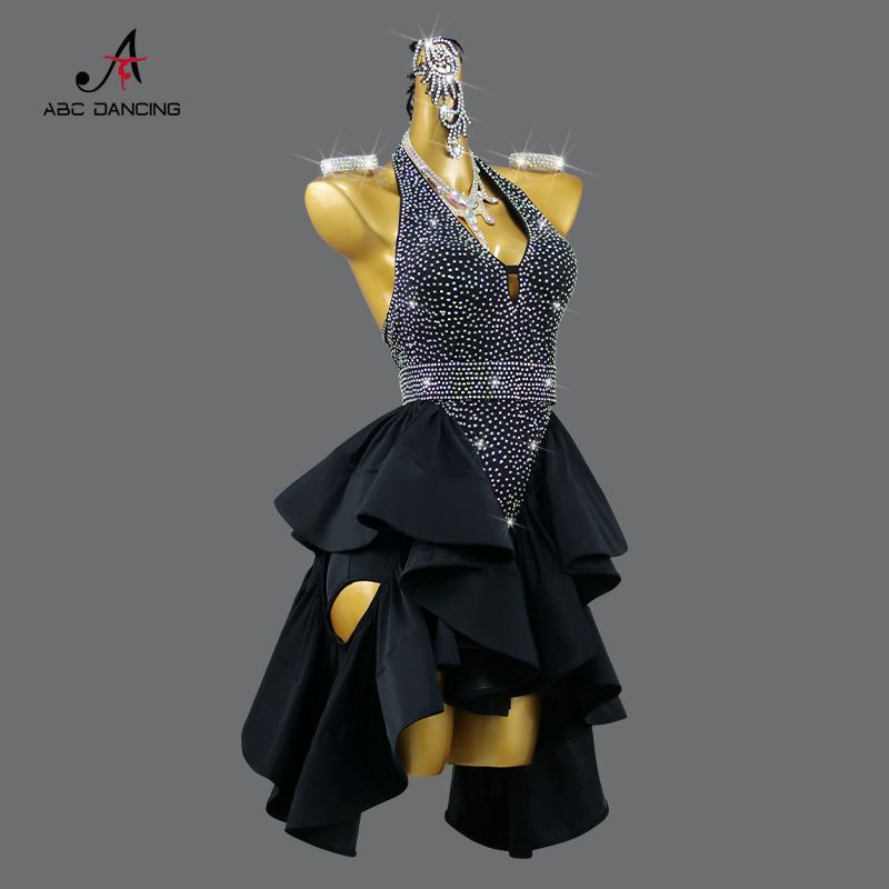 感 社交ダンス ドレス レディース 競技用 ステージ 舞台衣装 発表会 ダンスウェア ラテン サンバ ルンバ チャチャ ワルツ タンゴ モダンダンス パーティー 演出服 フラメンコ ベリーダンス フォーマルドレス P-95