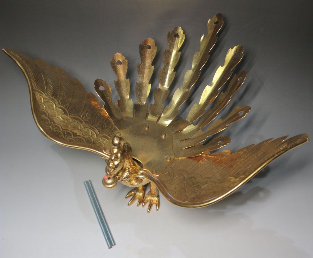 長期 神輿 厨子用 金メッキ鳳凰彫 金工品 祭礼具
