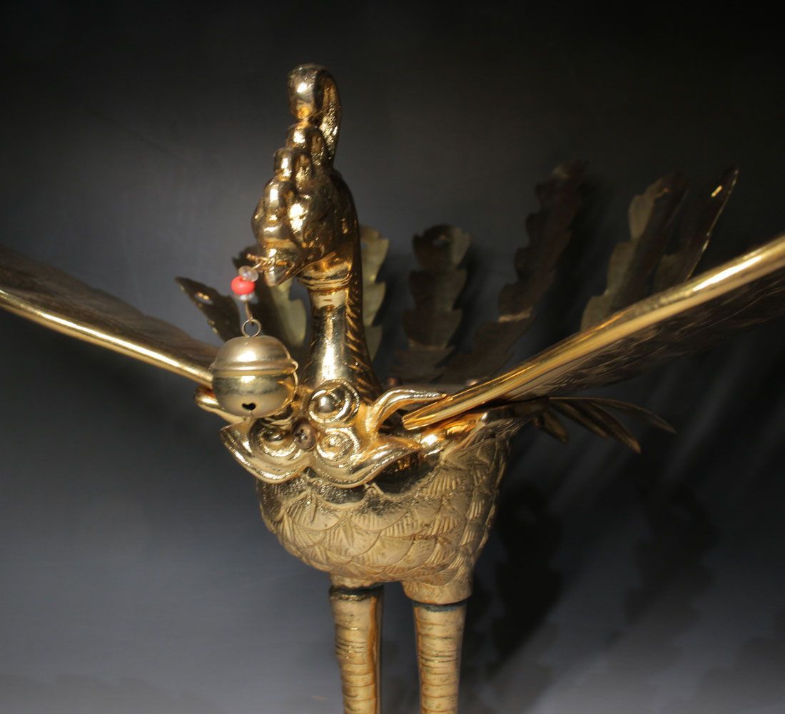 厨子用 金メッキ鳳凰彫