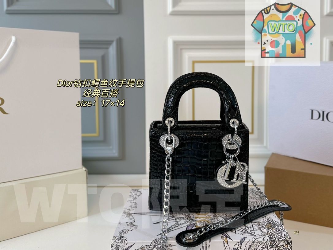 WTO通販 DIOR Lady 満ストーンボタンとアリゲーター柄のハンドバッグ で今の在庫は な価格です -WTO輸入-ZIL 46