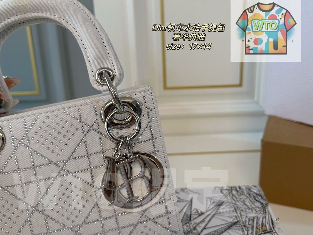 Lady キャンバスとスパークルストーンのハンドバッグ