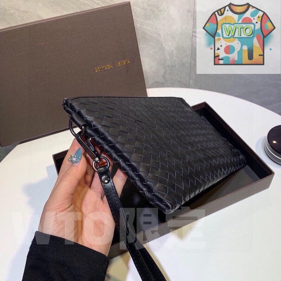 今日 BV 黒の純手工羊皮編みバッグ 26 x 16 サイズ 価格-WTO輸入1