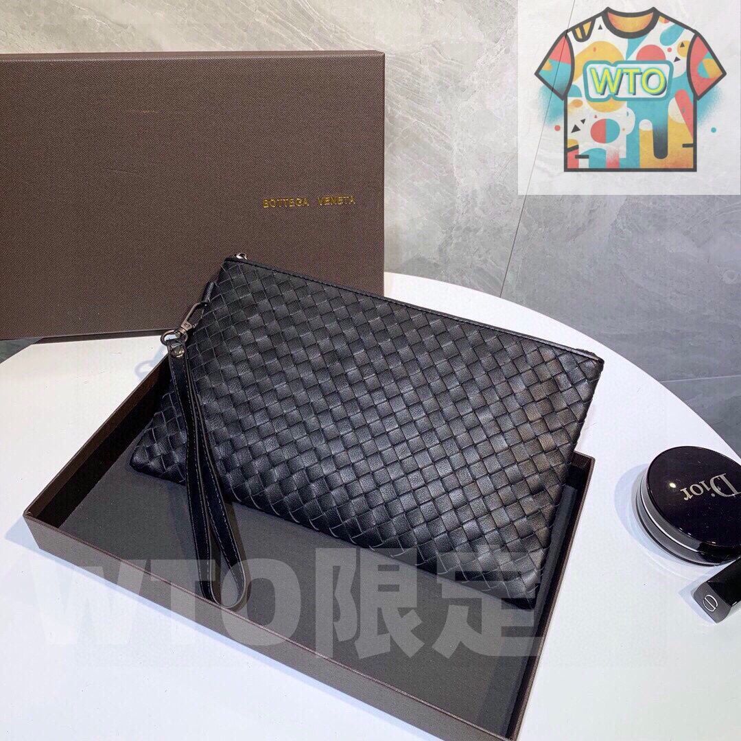 WTO通販 BV 黒の純手工羊皮編みバッグ 26 x 16 サイズ 価格 WTO輸入 JOV 91