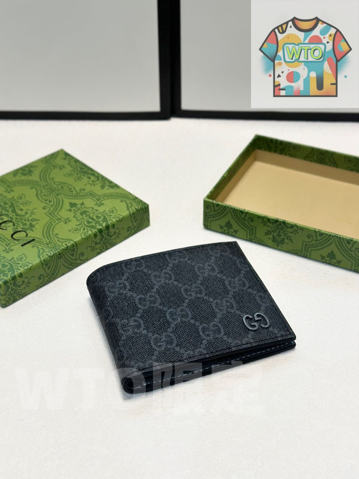 WTO通販 GUCCI コーヒー色 11 x 9 シルクプリント ショートウォレット 価格 WTO輸入 PRO 08