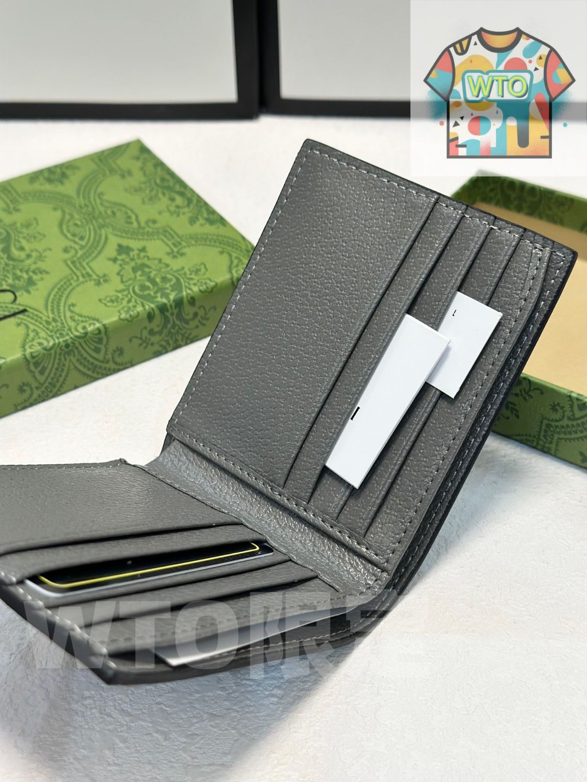  WTO通販 GUCCI コーヒー色 11 x 9 シルクプリント ショートウォレット 価格-WTO輸入-PRO 08 財布 キッズファッション小物