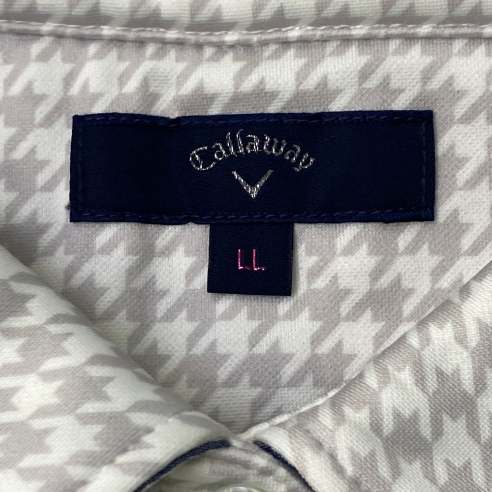 サイズ：LL CALLAWAY キャロウェイ 裏起毛 長袖ポロシャツ 千鳥柄