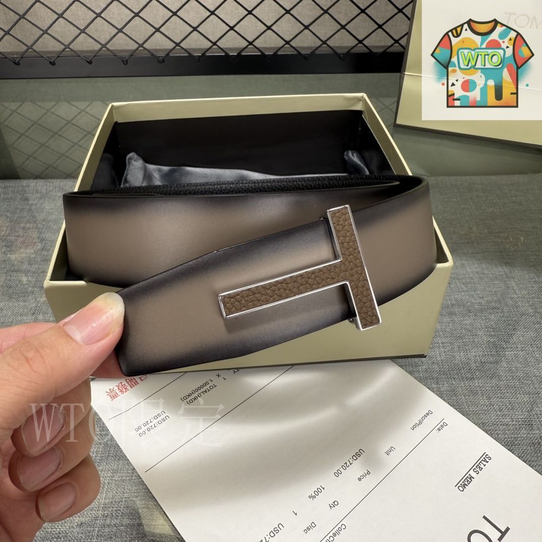 今日 Tom Ford デュアルフェイス 頭層牛皮ベルト