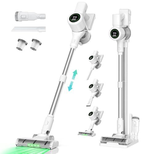 掃除機 コードレス 2025業界革新版 業界初自走式 70Kpa超強力吸引 自立式&革新版グリーンLEDライト&置くだけ充電スタンド&70分連続稼働&次世代LED液晶ディスプレイ コードレス掃除機 軽量 サイクロン式 550W 2WA 3f6cba59