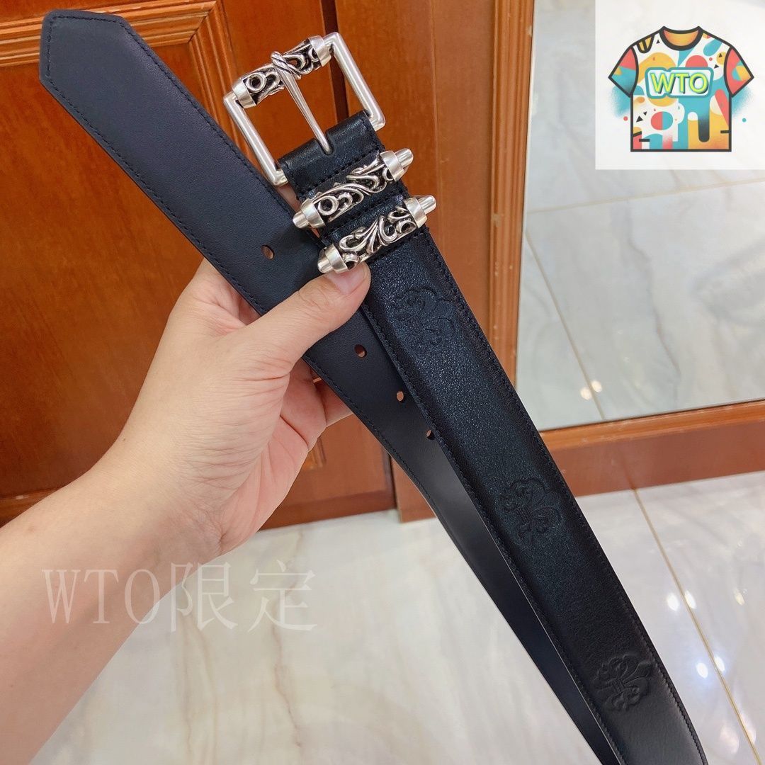今日 ChromeHearts クロムハーツ 回転ローラーピンバックル ベルト 固定タイプ
