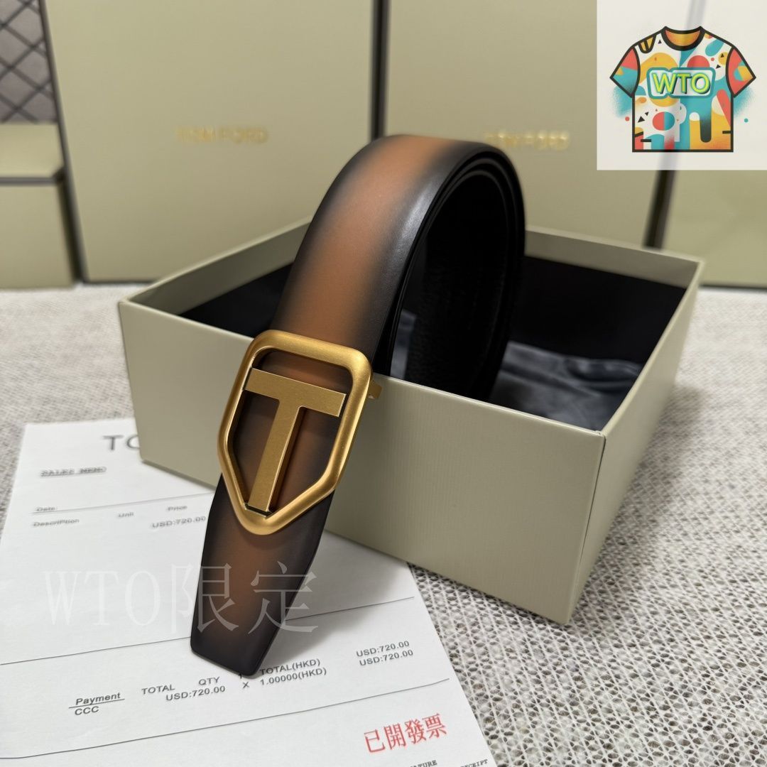 WTO通販 Tom Ford Double-Side Premium Leather Belt エレガントなデザイン-WTO輸入-EJA28