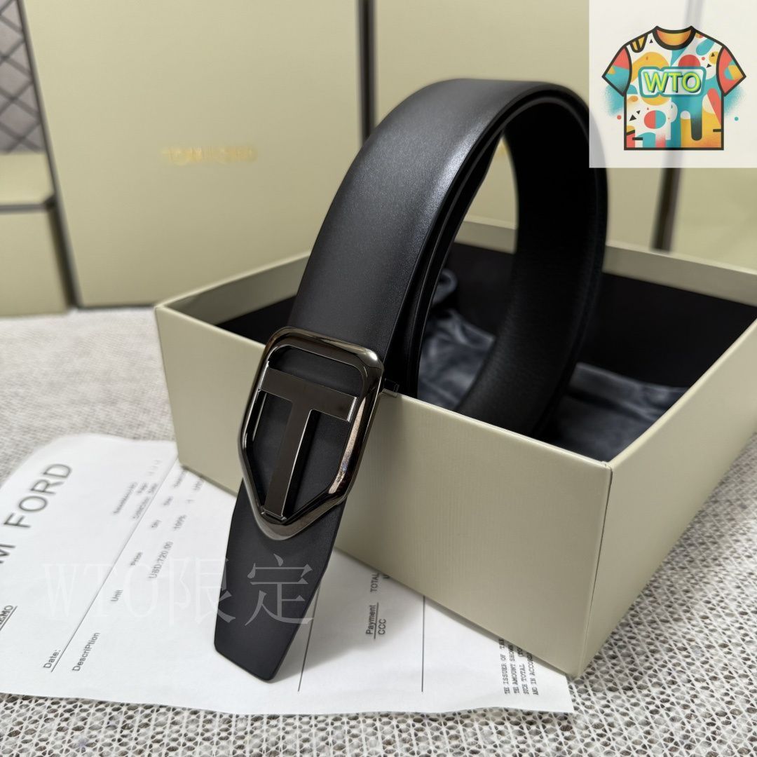 今日 Tom Ford Double-Side Premium Leather Belt エレガントなデザイン-1