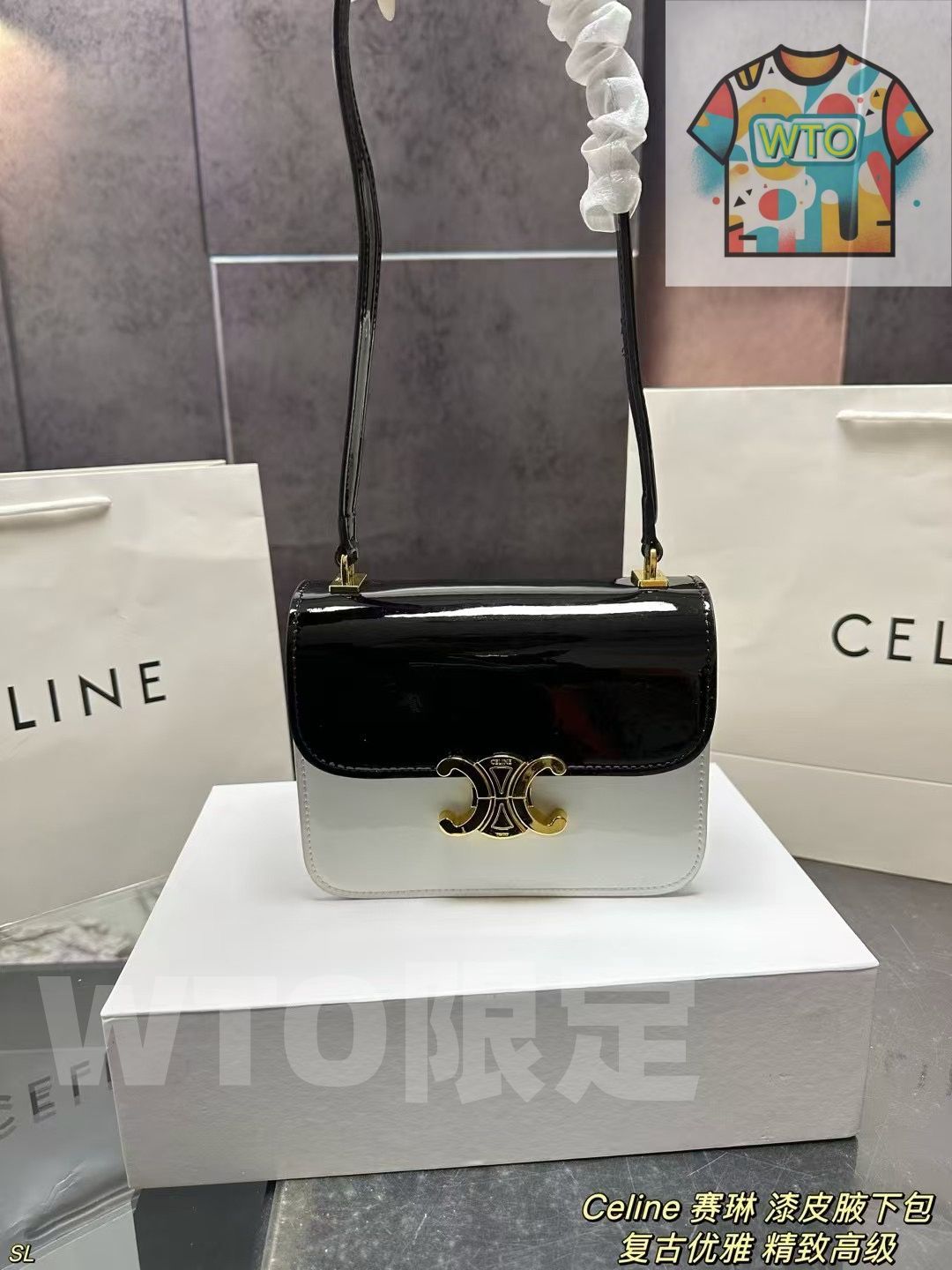 Celine セリーン ラッカー アンダーアーバッグ ボックス付き