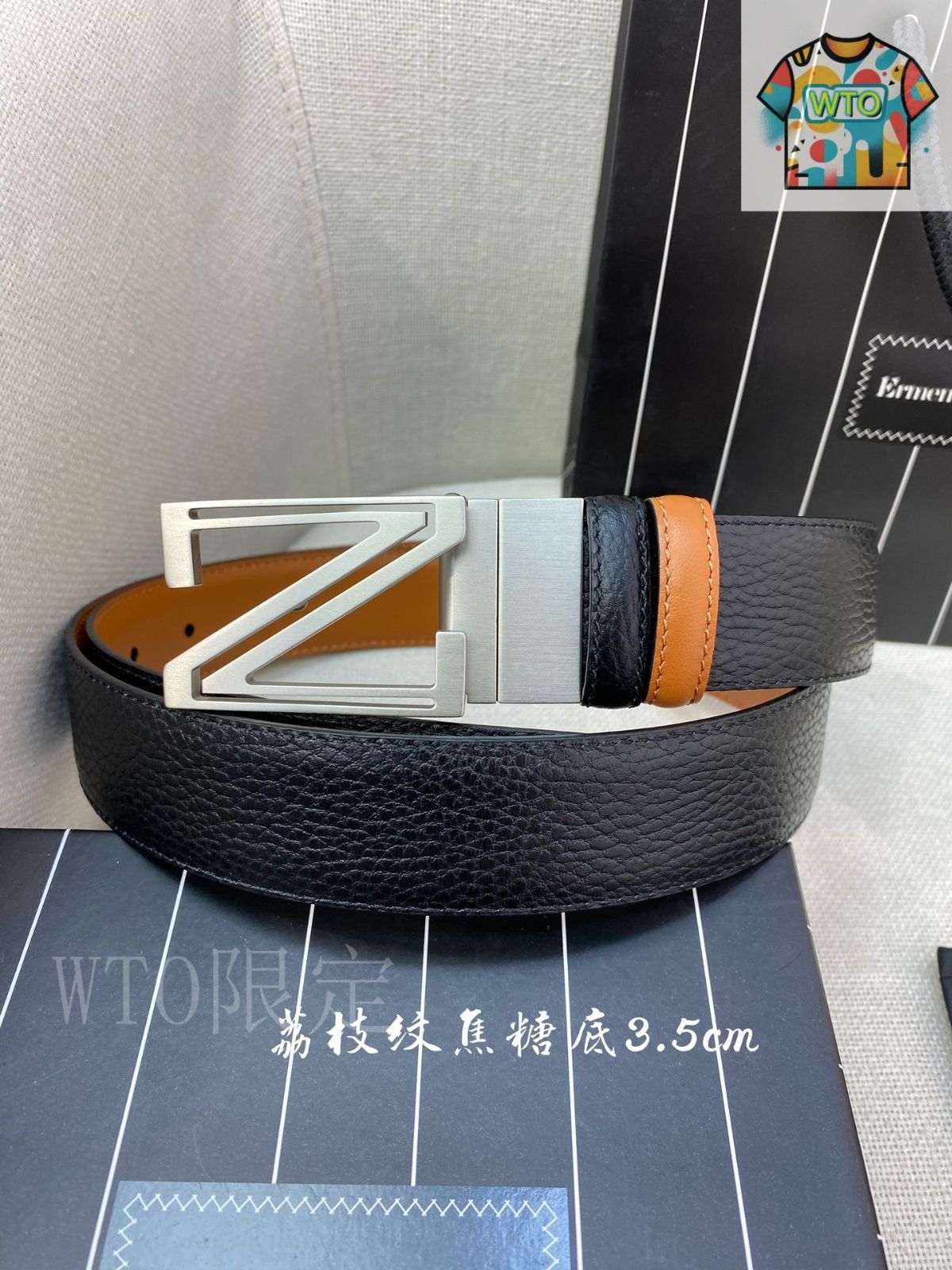 今日 Ermenegildo Zegna メンズスリムカットベルト