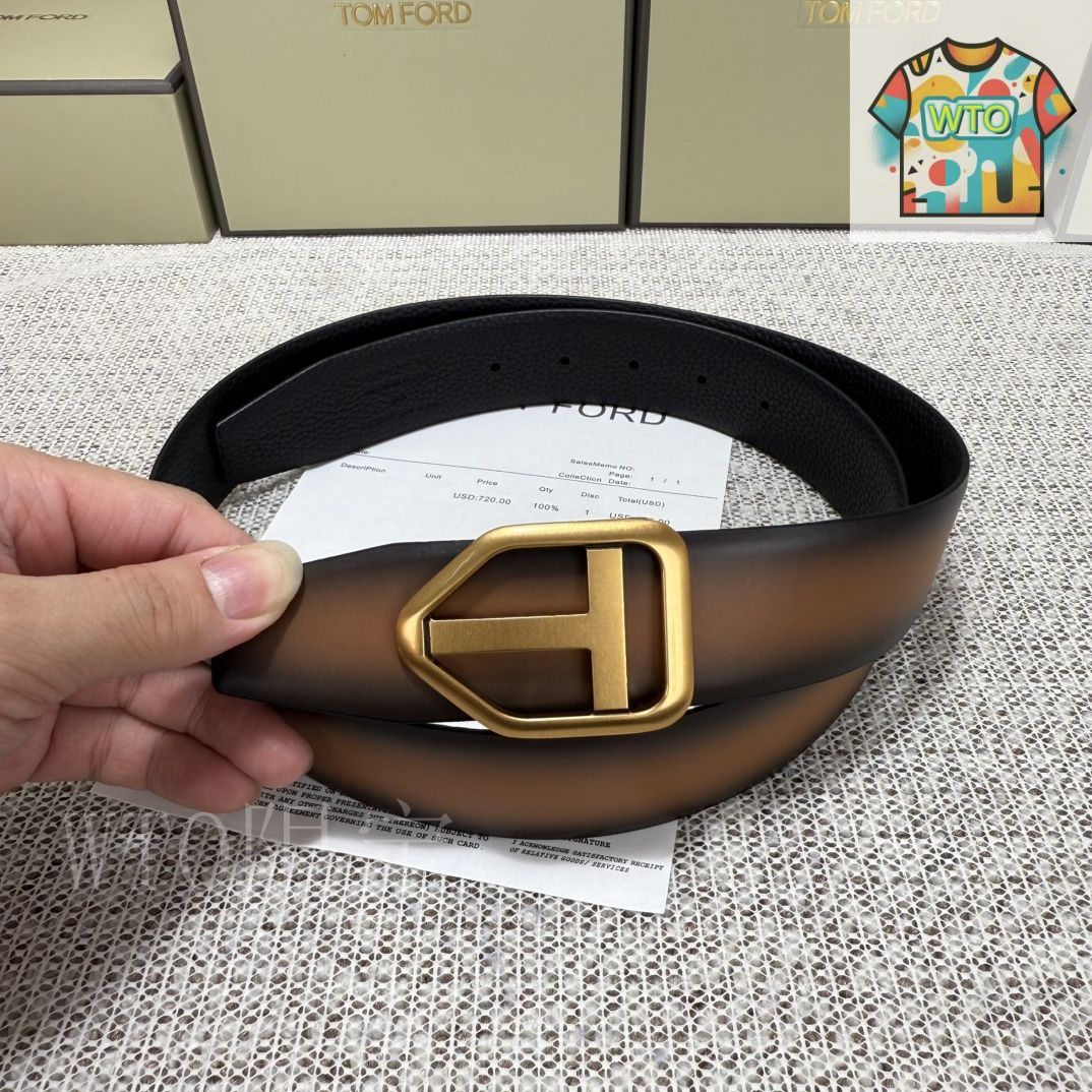 WTO通販 Tom Ford Double-Side Premium Leather Belt エレガントなデザイン-WTO輸入-EJA28