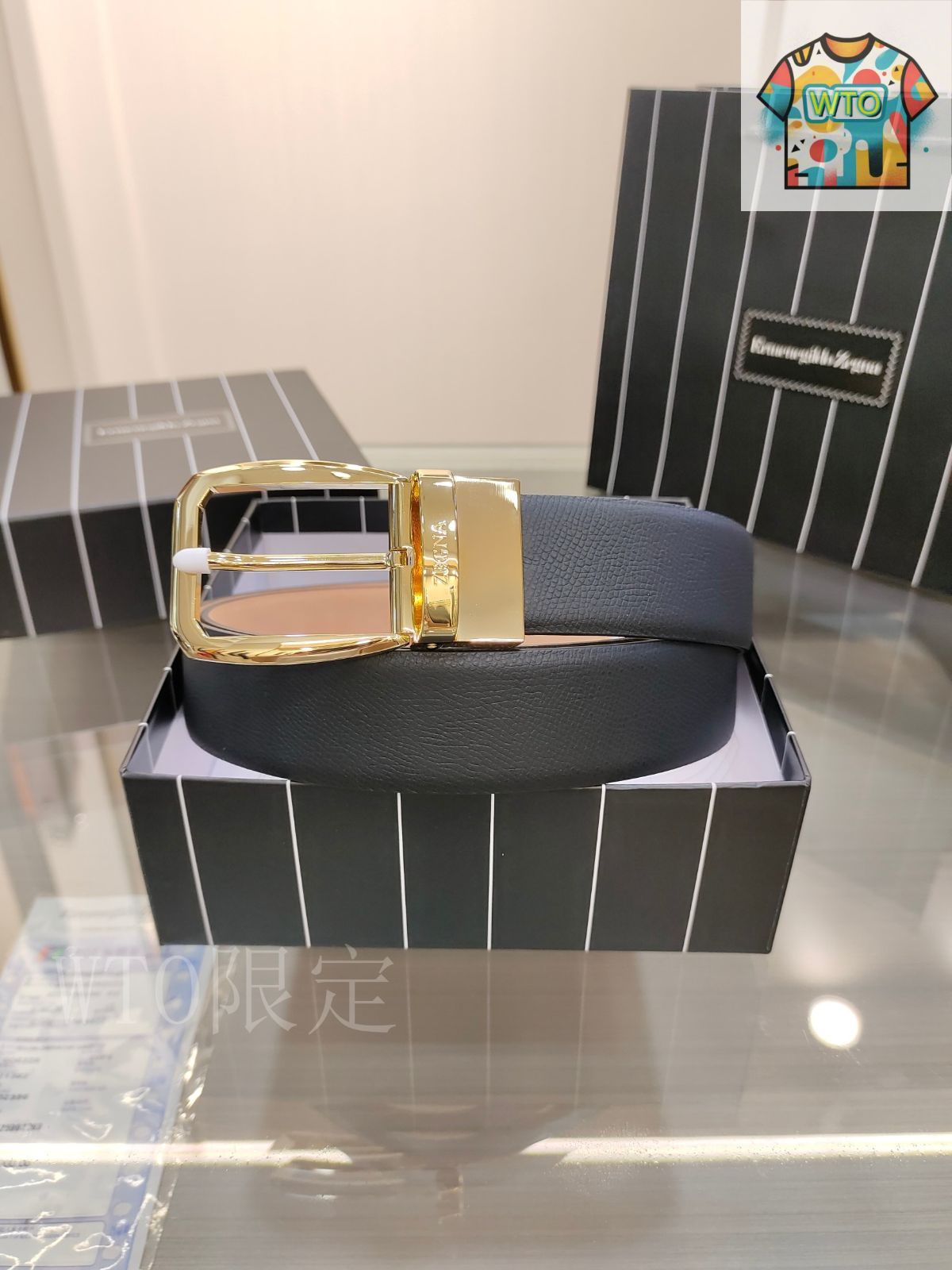 今日 Zegna デュアルレザー メンズベルト