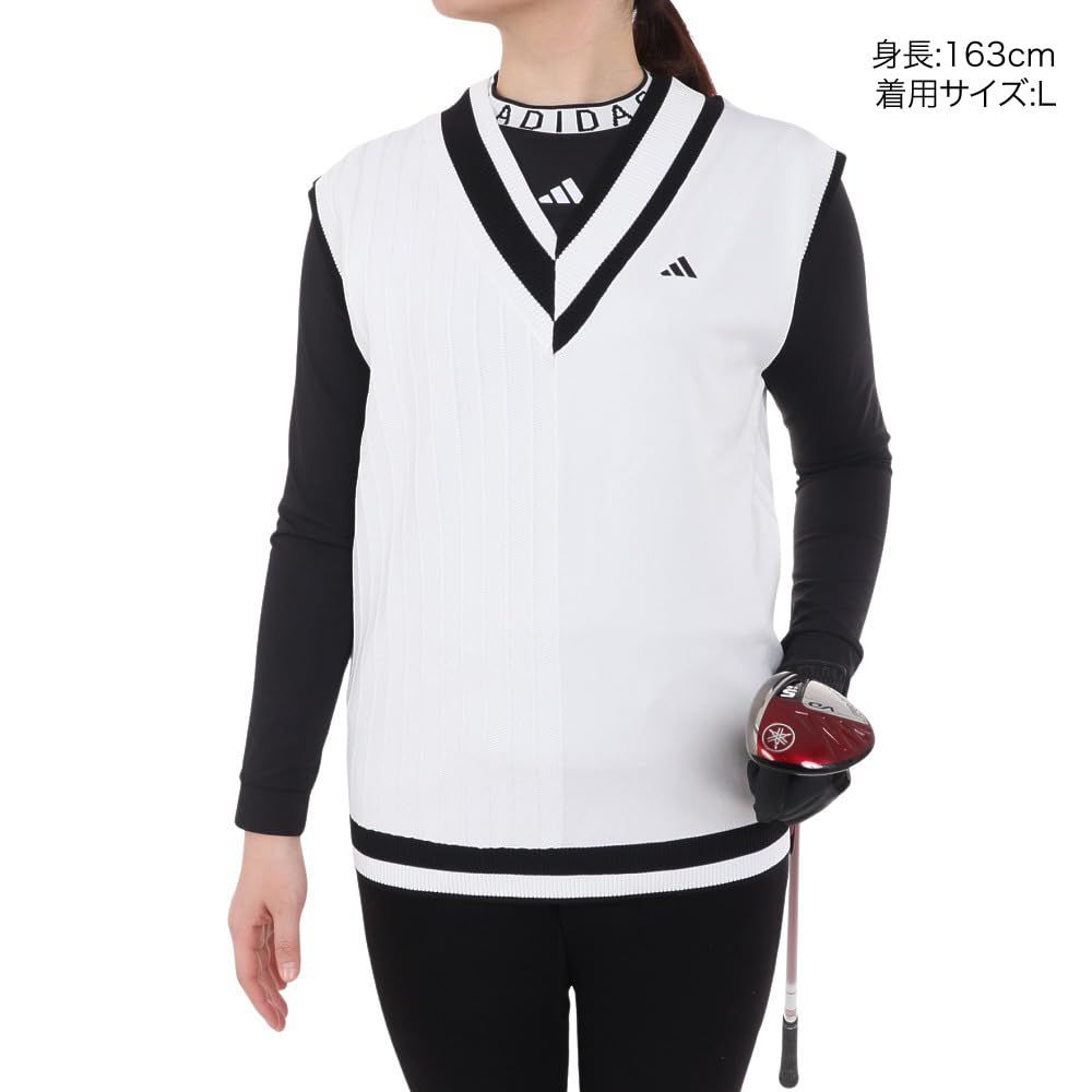 アディダスゴルフ ゴルフベスト マルチパターン Vネックベスト レディース ホワイト ホワイト L