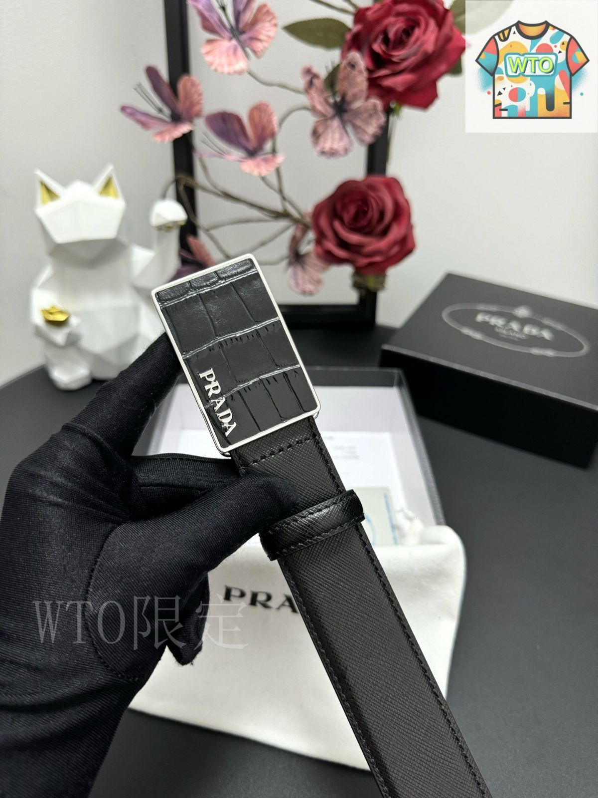 今日 Prada プラダ クロスグレイン ベルト WWW_SMP1DAWEKUDUS_SCH_ID