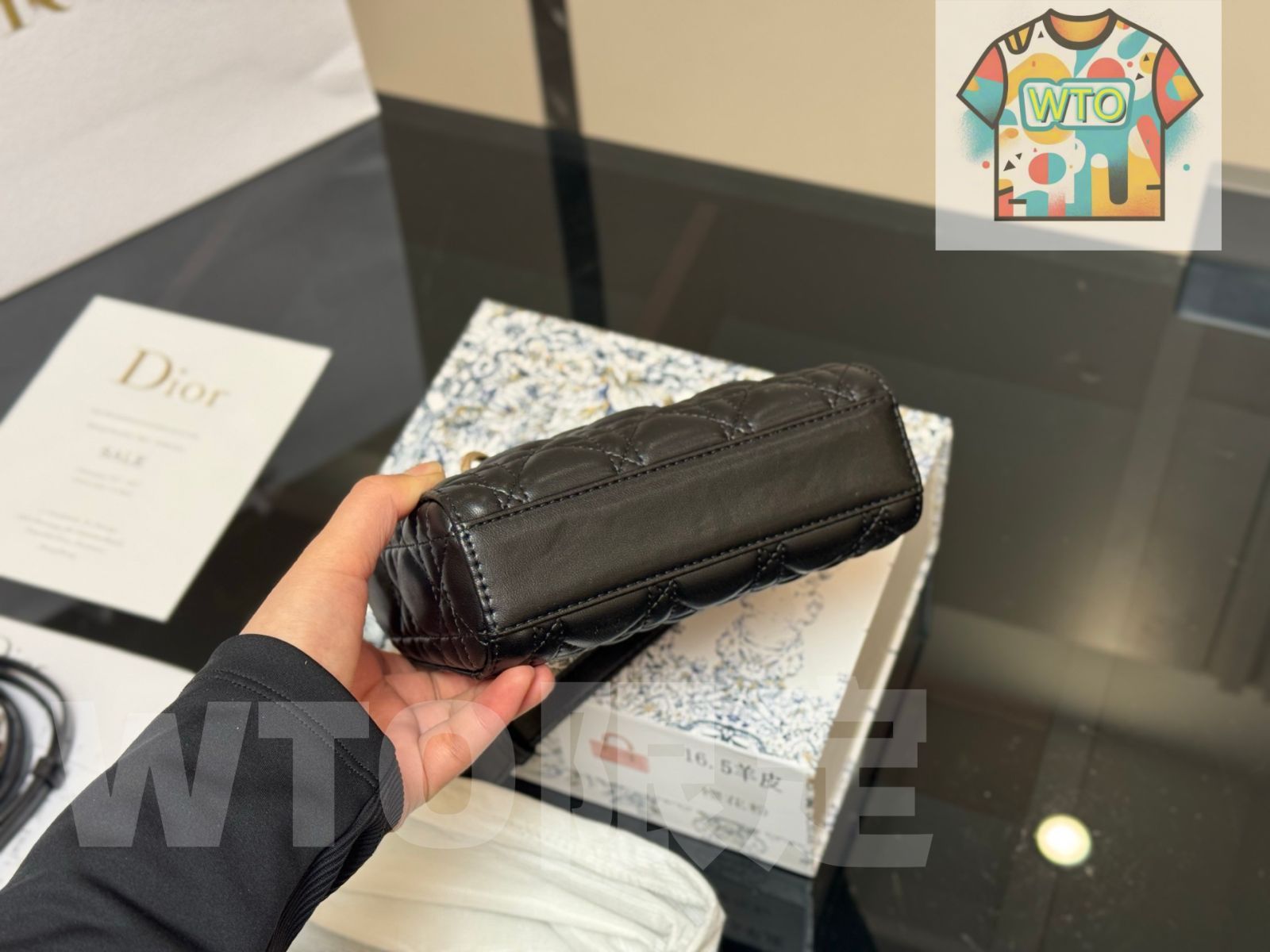  Dior ディオール Lady 羊革紋 横型デイオールバッグ トートバッグ バッグ